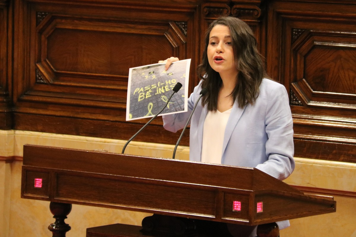 Inés Arrimadas, en el seu comiat del Parlament