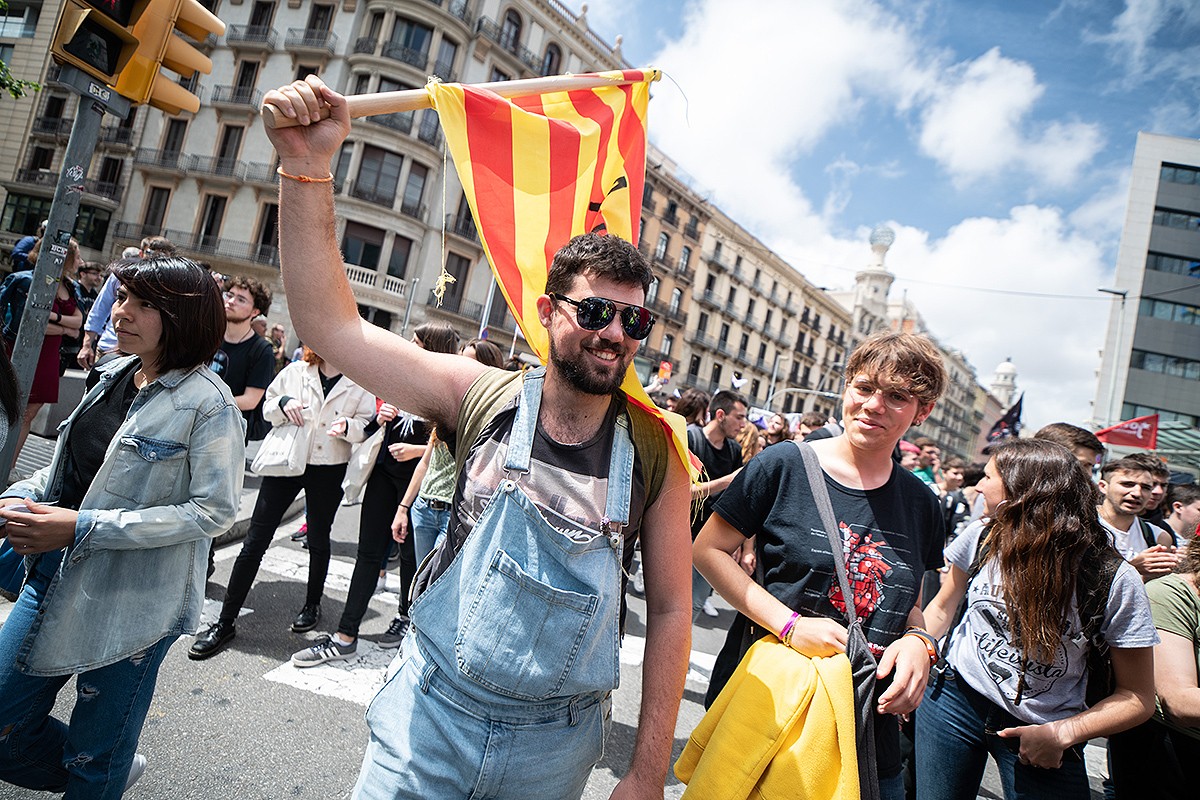 Manifestació d'estudiants a Barcelona.