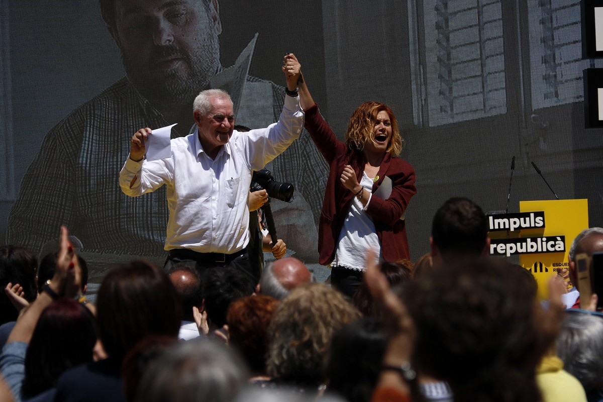 Ernest Maragall i Elisenda Alamany, en un míting electoral dels últims comicis.