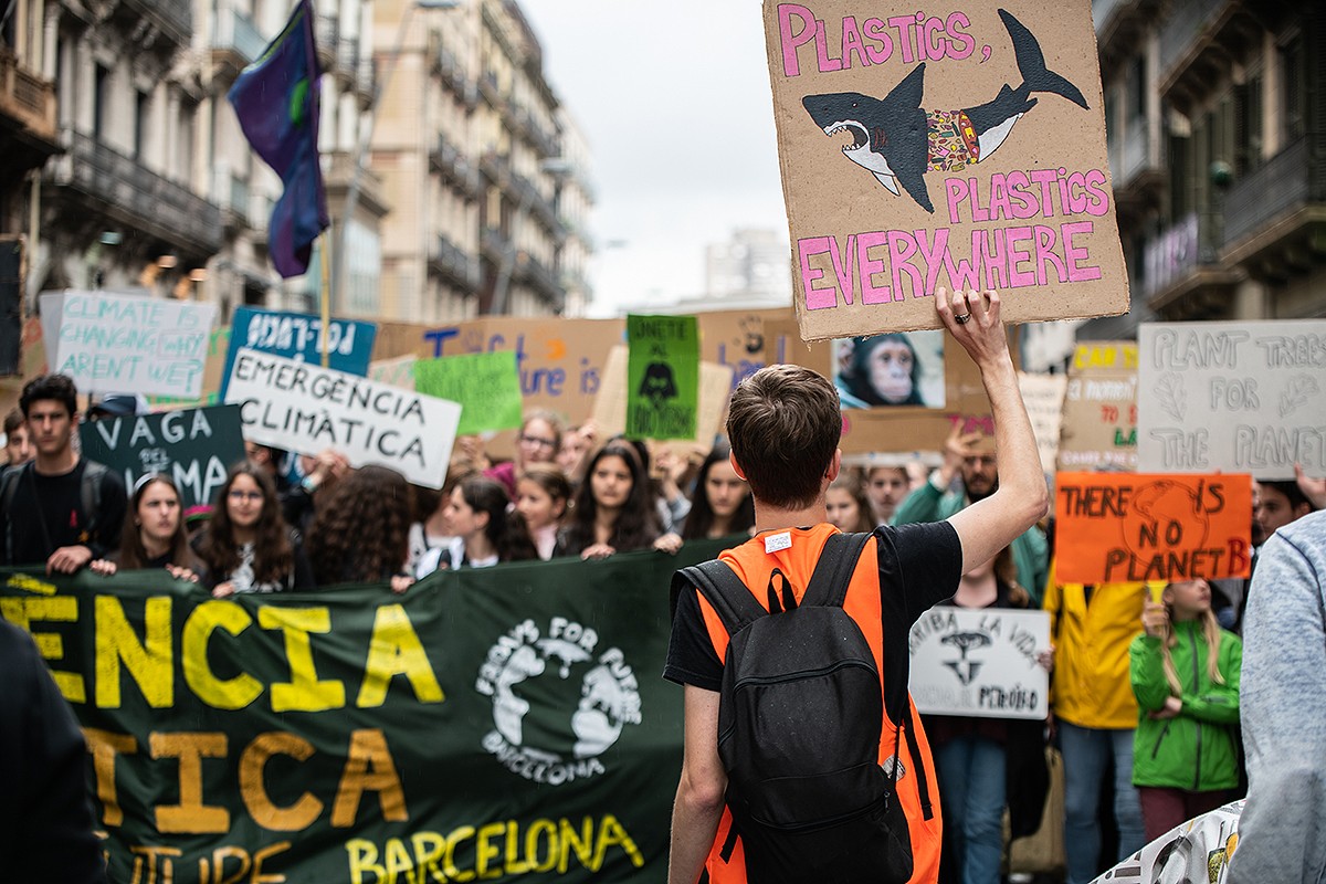 Manifestació per la crisi climàtica a Barcelona.