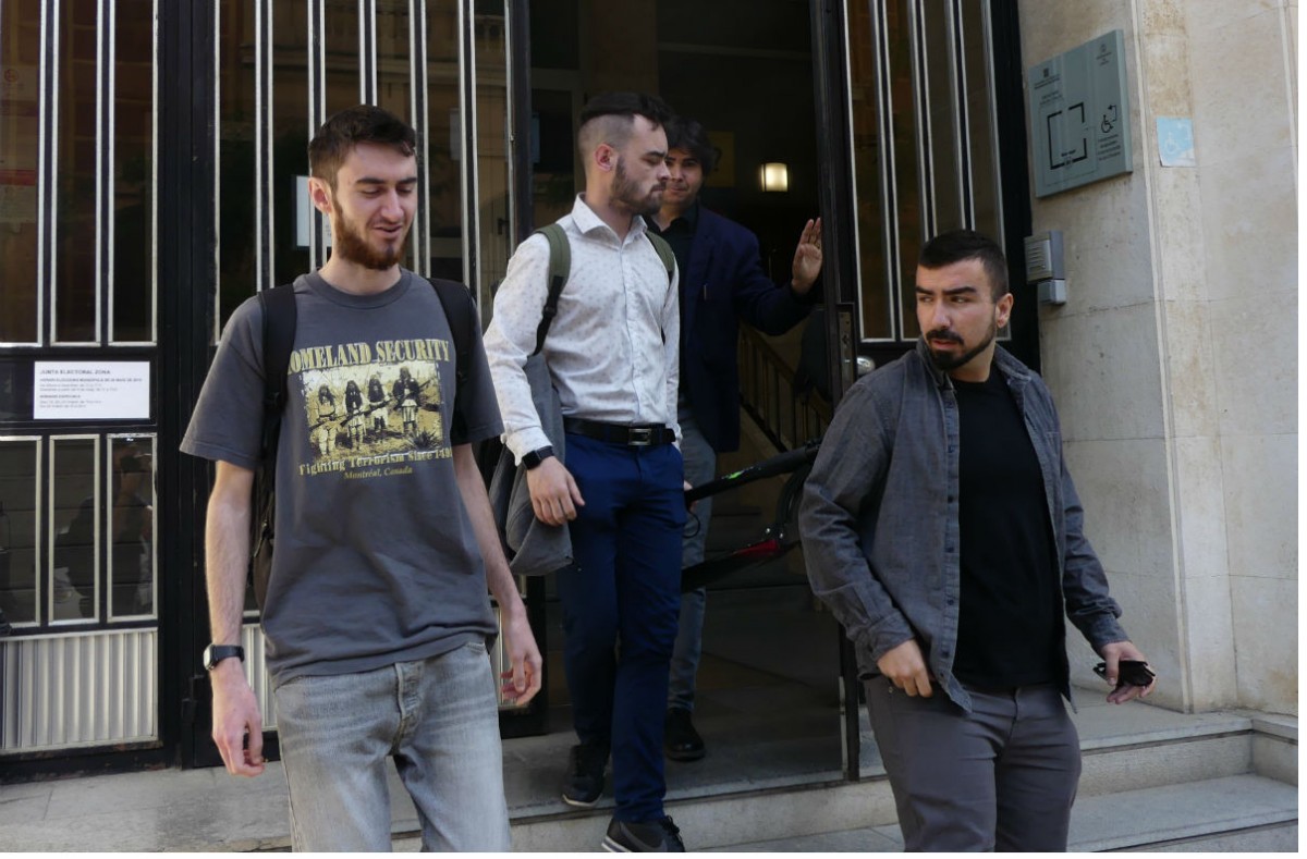 Lluís Madurell i David Borràs sortint dels jutjats de Tarragona aquest matí. 