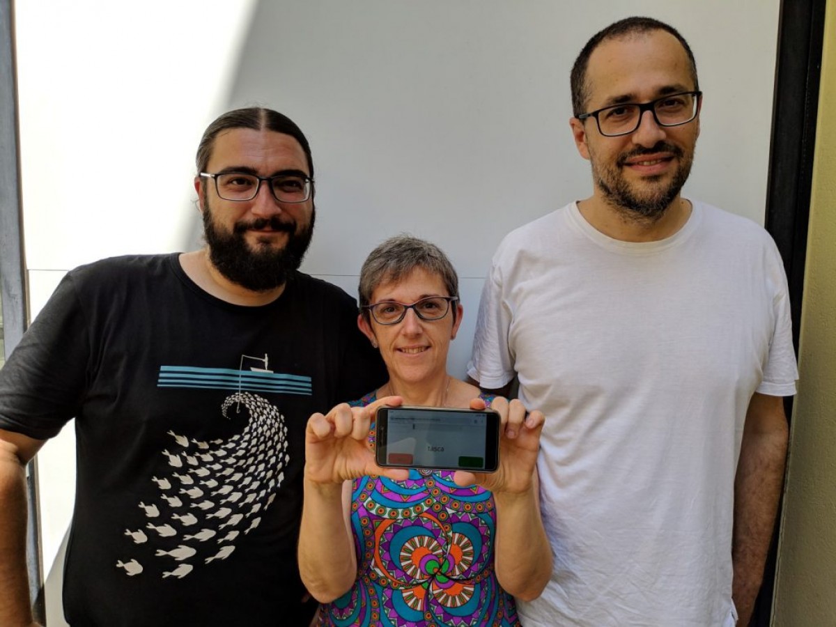 Roger Boada, Pilar Ferré i Marc Guasch (d'esquerra a dreta), els investigadors d'aquest estudi del català. 