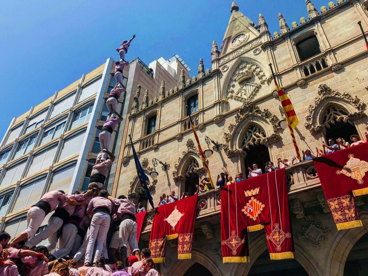 Exhibició castellera de la Festa Major de Terrassa 2019. 