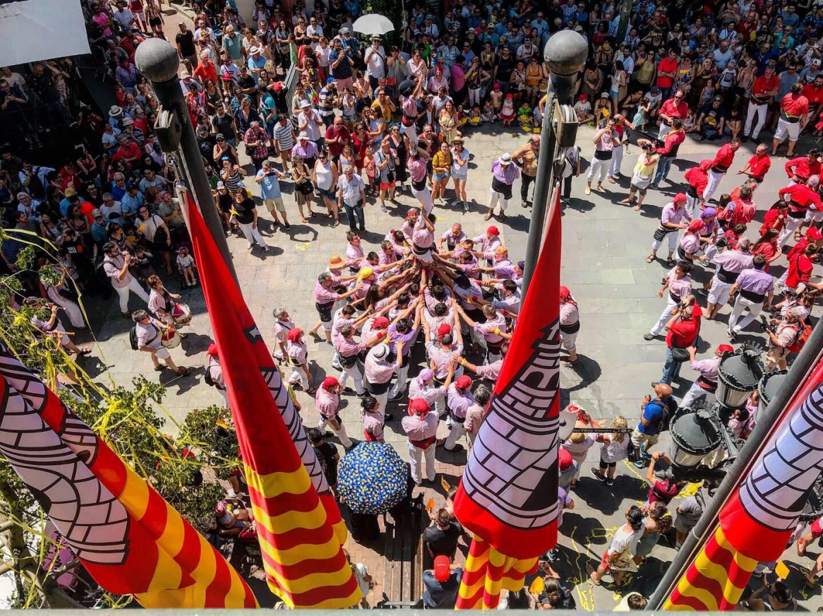 Exhibició castellera de la Festa Major de Terrassa 2019. 