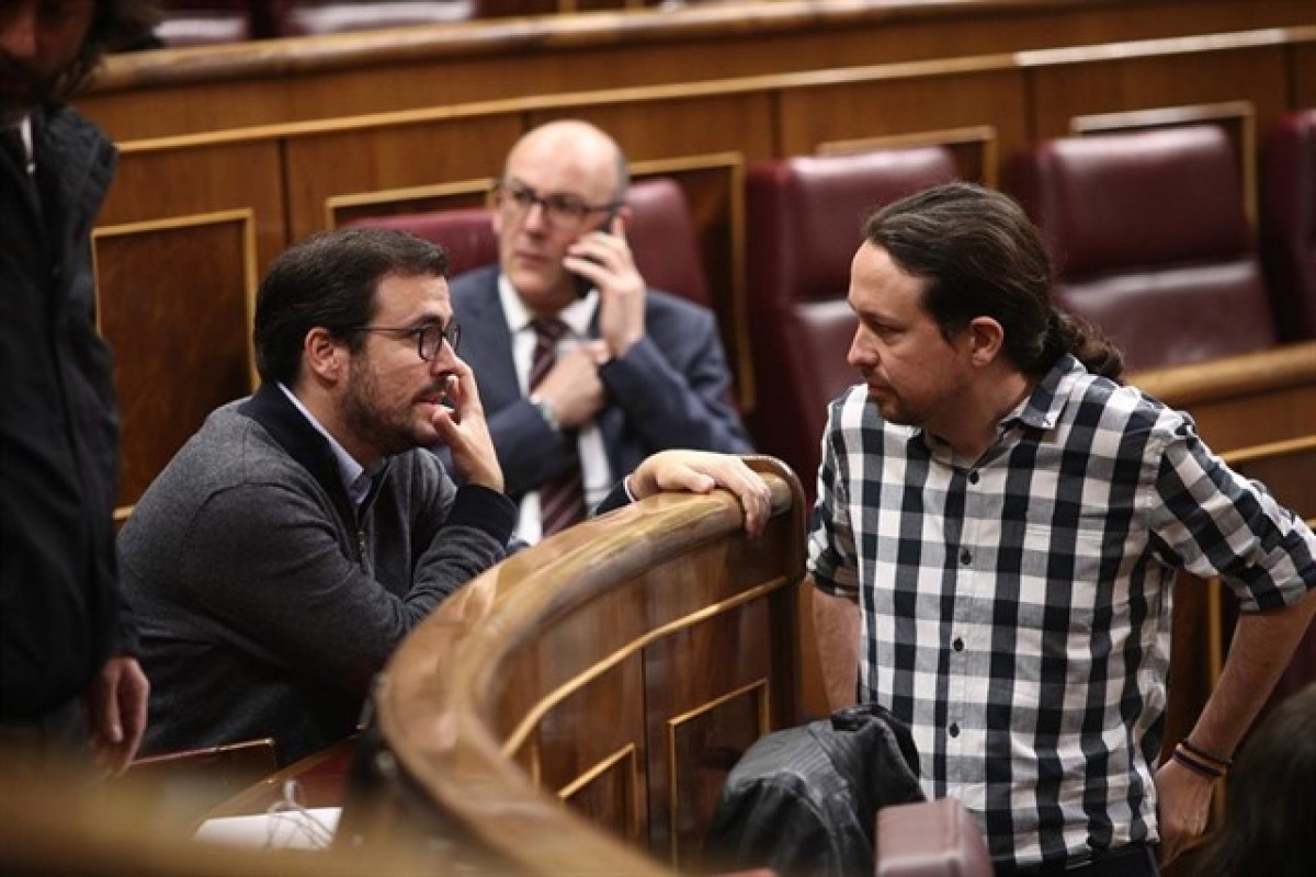 Alberto Garzón i Pablo Iglesias, al Congrés