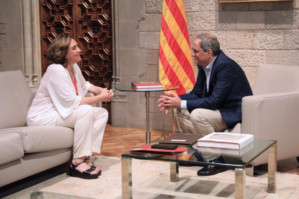 Quim Torra i Ada Colau, aquest dimarts al Palau de la Generalitat