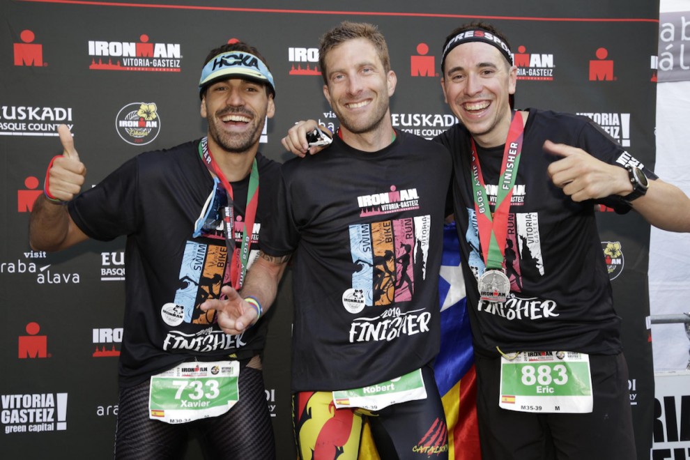 Martínez, Rocamora i Gimeno un cop finalitzada la cursa