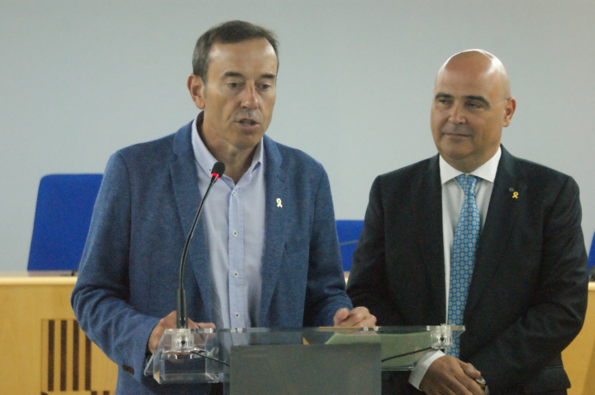 Josep Berga i Pere Saló, durant la presentació del nou servei