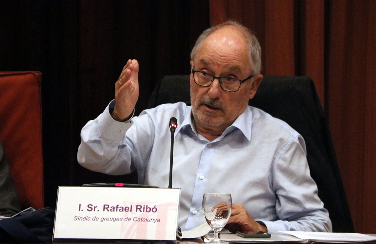 Rafael Ribó, en una compareixença al Parlament.