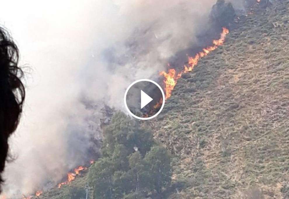 Els treballs dels Bombers al foc del serrat d'Escobedo