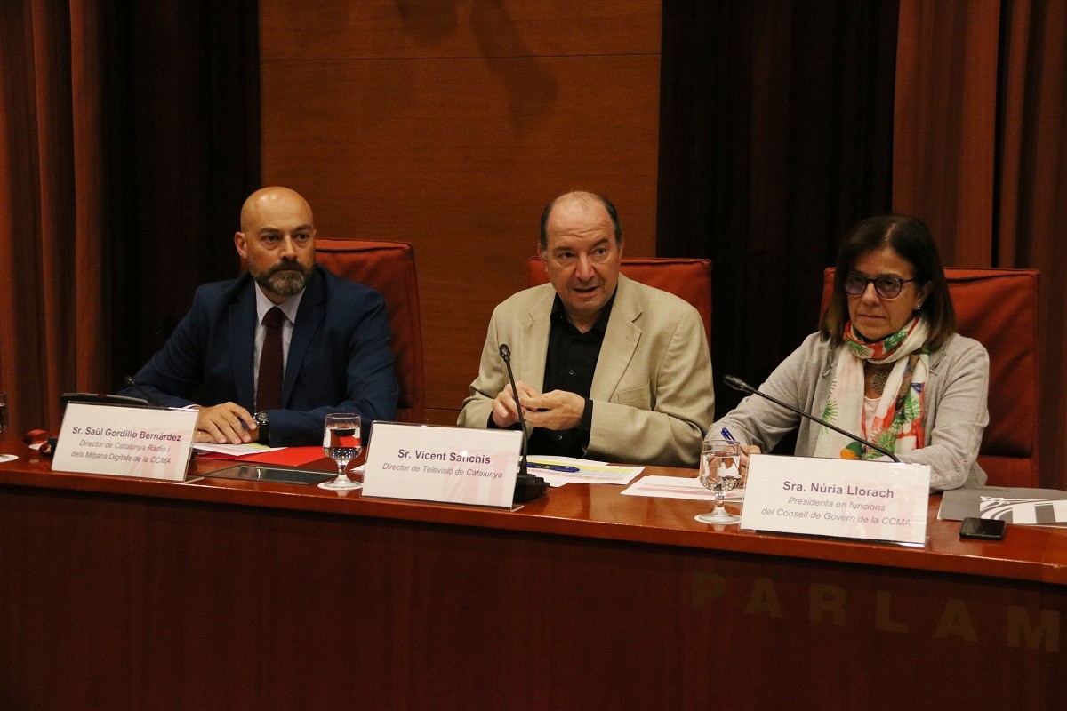 Saül Gordillo, Vicent Sanchis i Núria Llorach, avui al Parlament de Catalunya en la Sessió de Control a la CCMA
