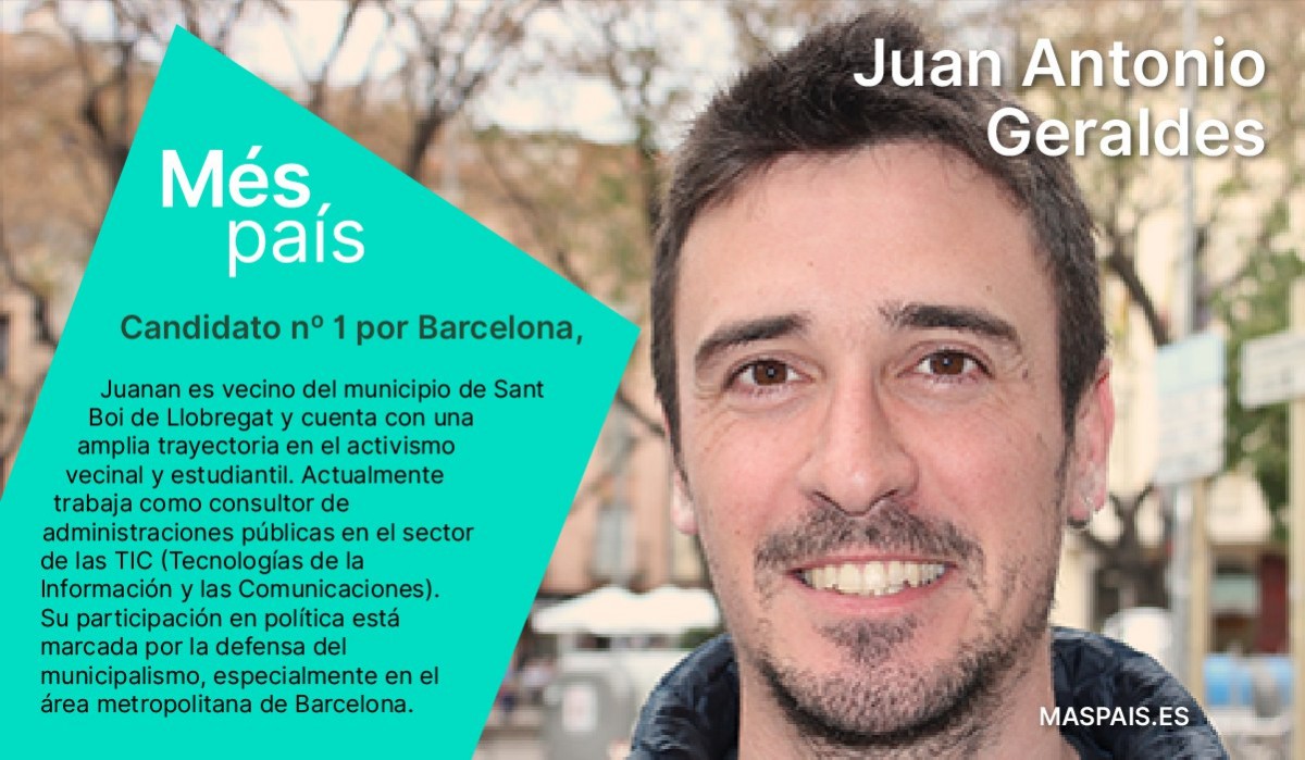 El candidat de Més País a Barcelona, Juan Antonio Geraldes