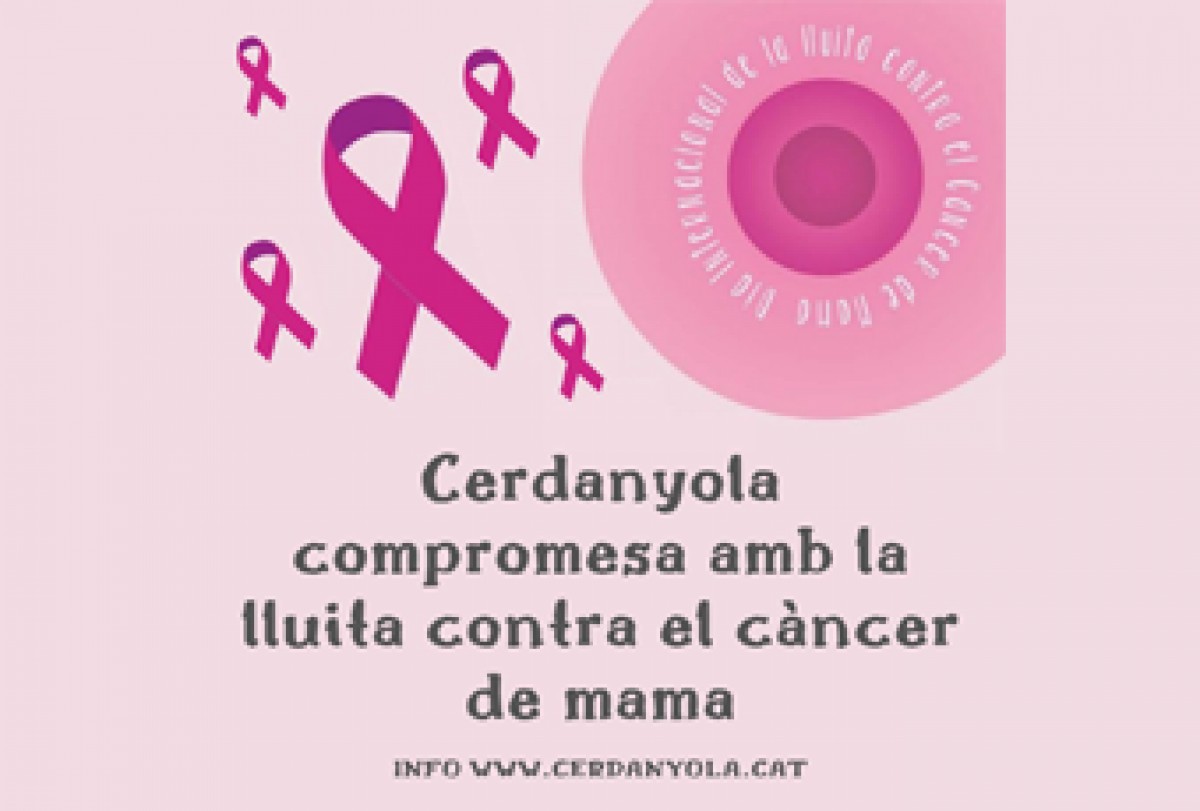 Cartell del dia dedicat al càncer de mama a Cerdanyola