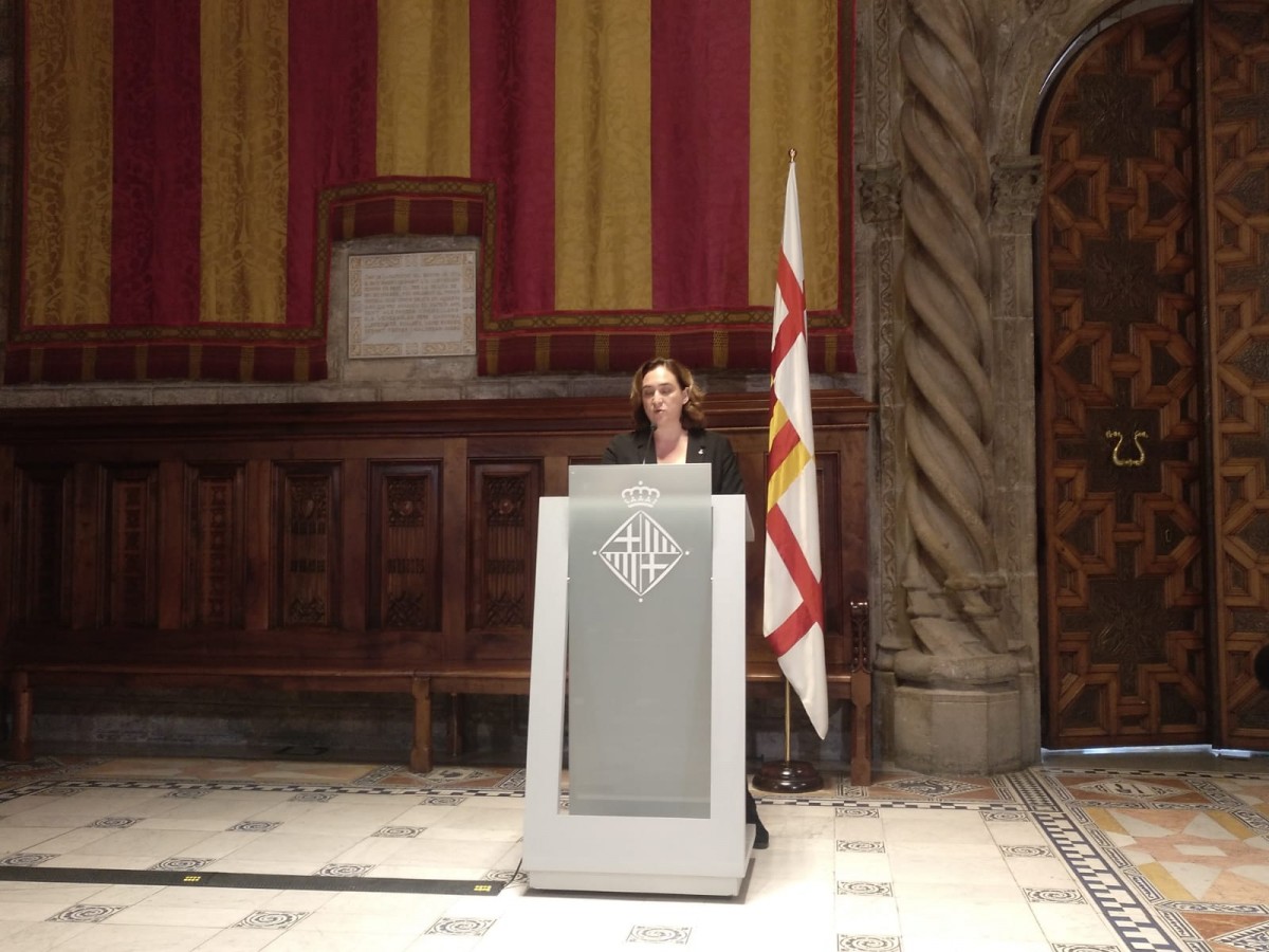 L'alcaldessa de Barcelona, Ada Colau, en la declaració a l'Ajuntament