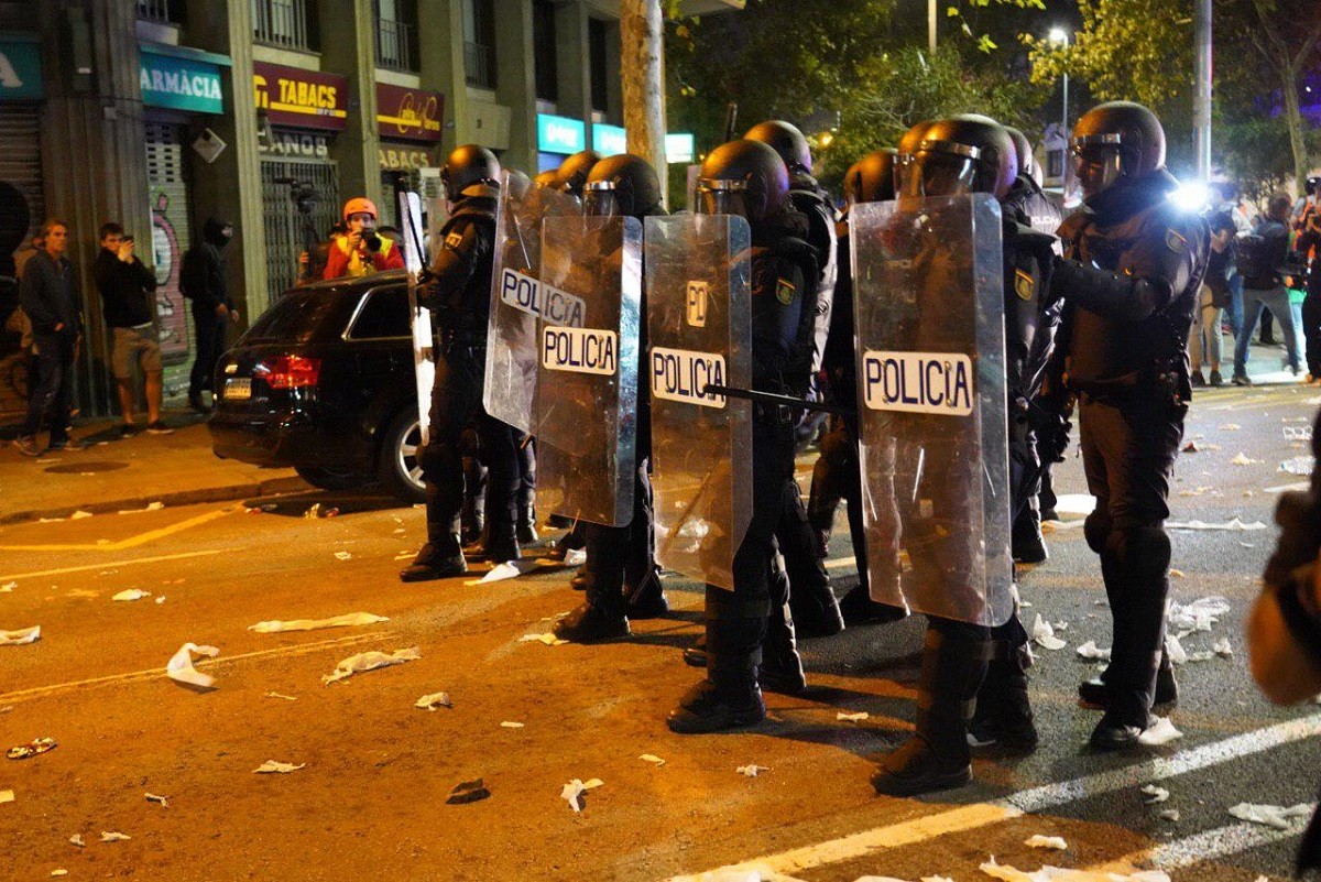 Intervenció policial en les protestes postsentència