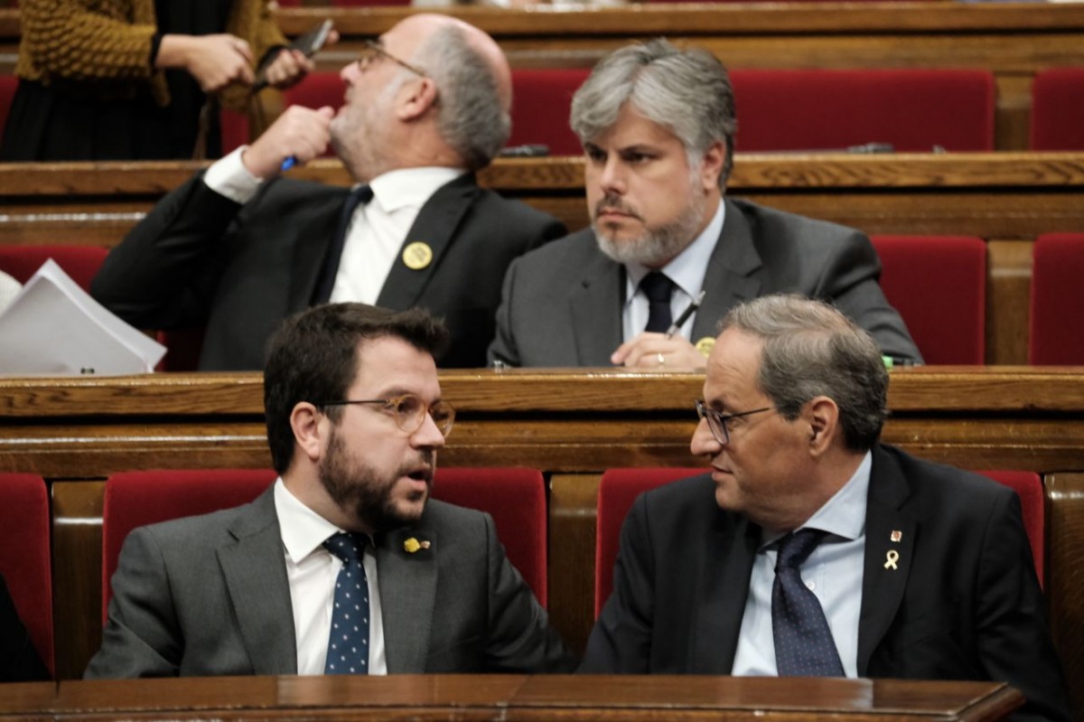 Quim Torra i Pere Aragonès, aquest dijous durant el ple del Parlament