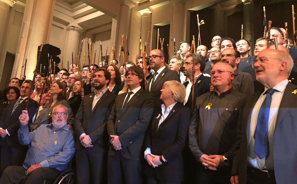 Carles Puigdemont, en l'acte amb els alcaldes sobiranistes del 7 de novembre del 2017