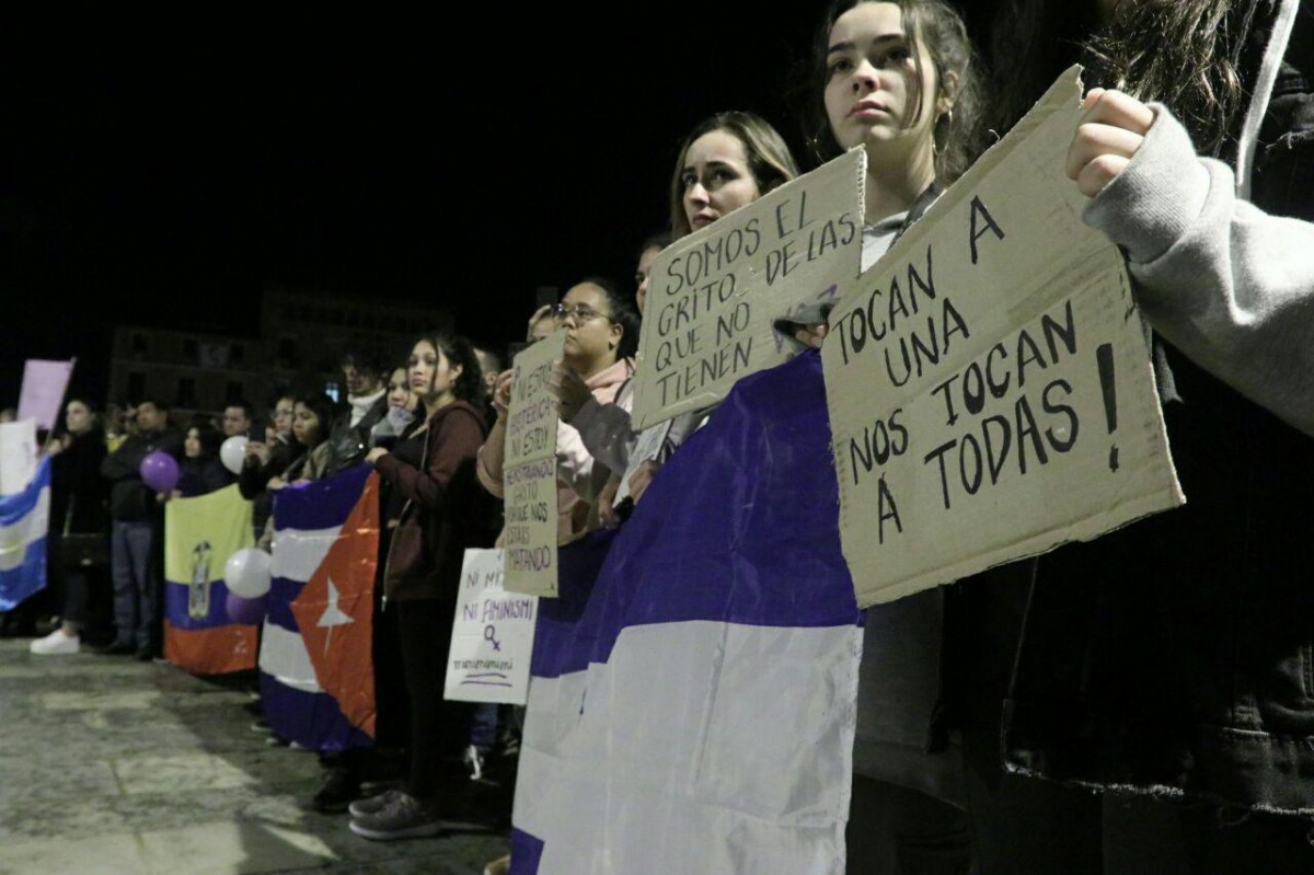 Imatge d’arxiu d’una concentració contra la violència masclista.
