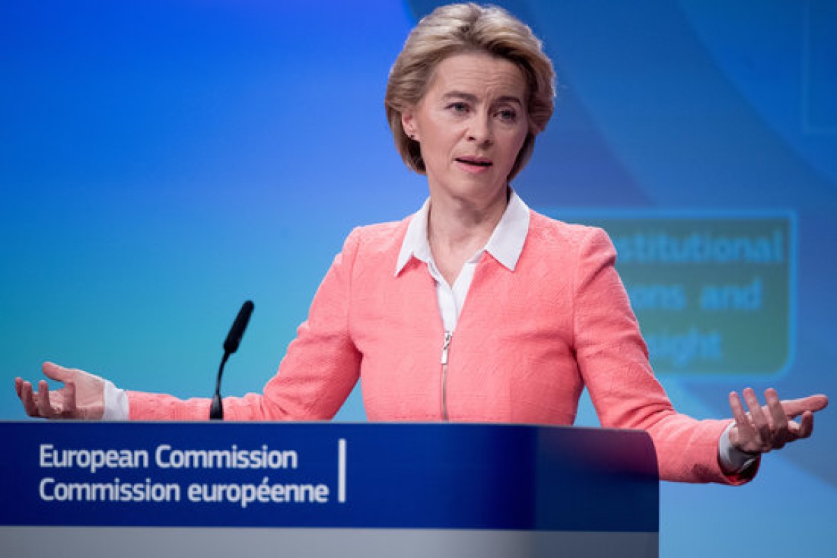 La presidenta de la Comissió Europea, Ursula Von der Leyen, durant la presentació del seu nou executiu.