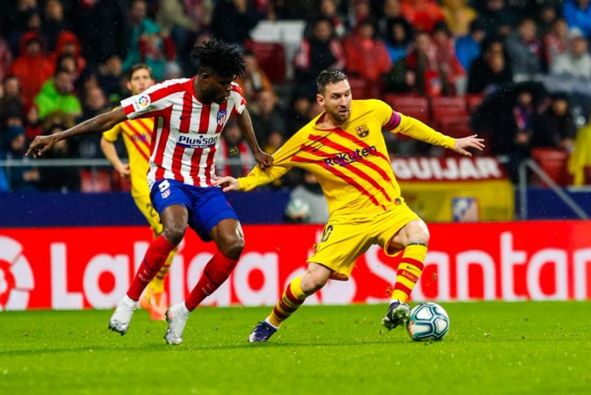 Leo Messi, en un dels moments del partit contra l'Atlètic