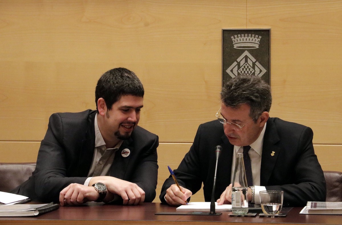 El president de la Diputació de Girona, Miquel Noguer, i el vicepresident primer, Pau Presas.
