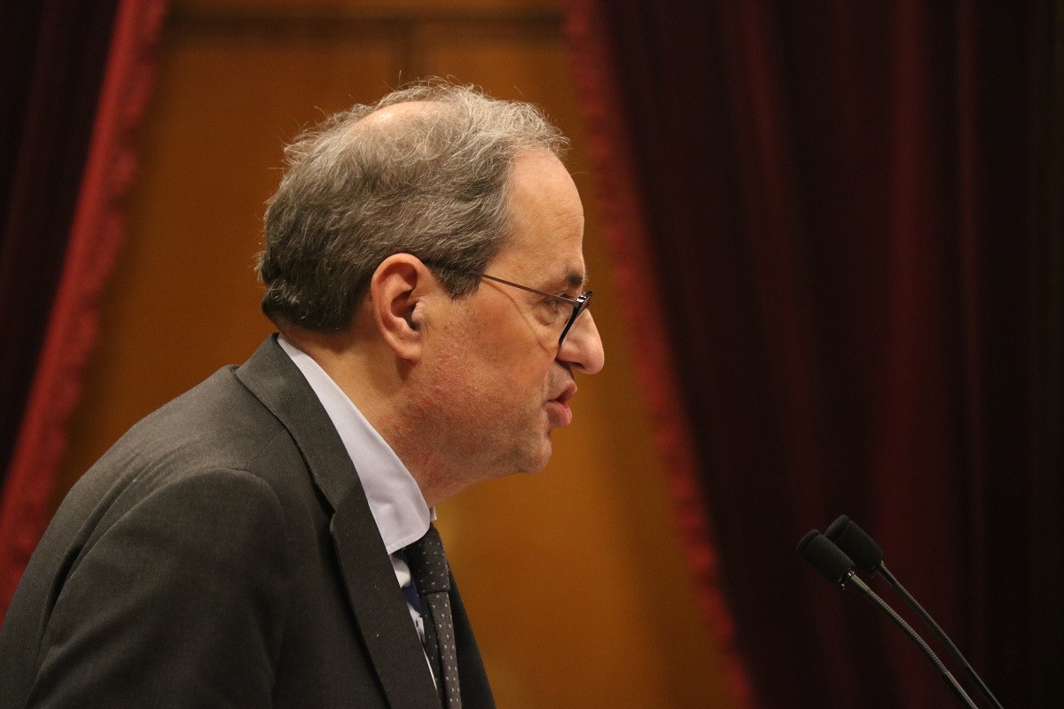 El president de la Generalitat, Quim Torra, aquest dimarts al Parlament