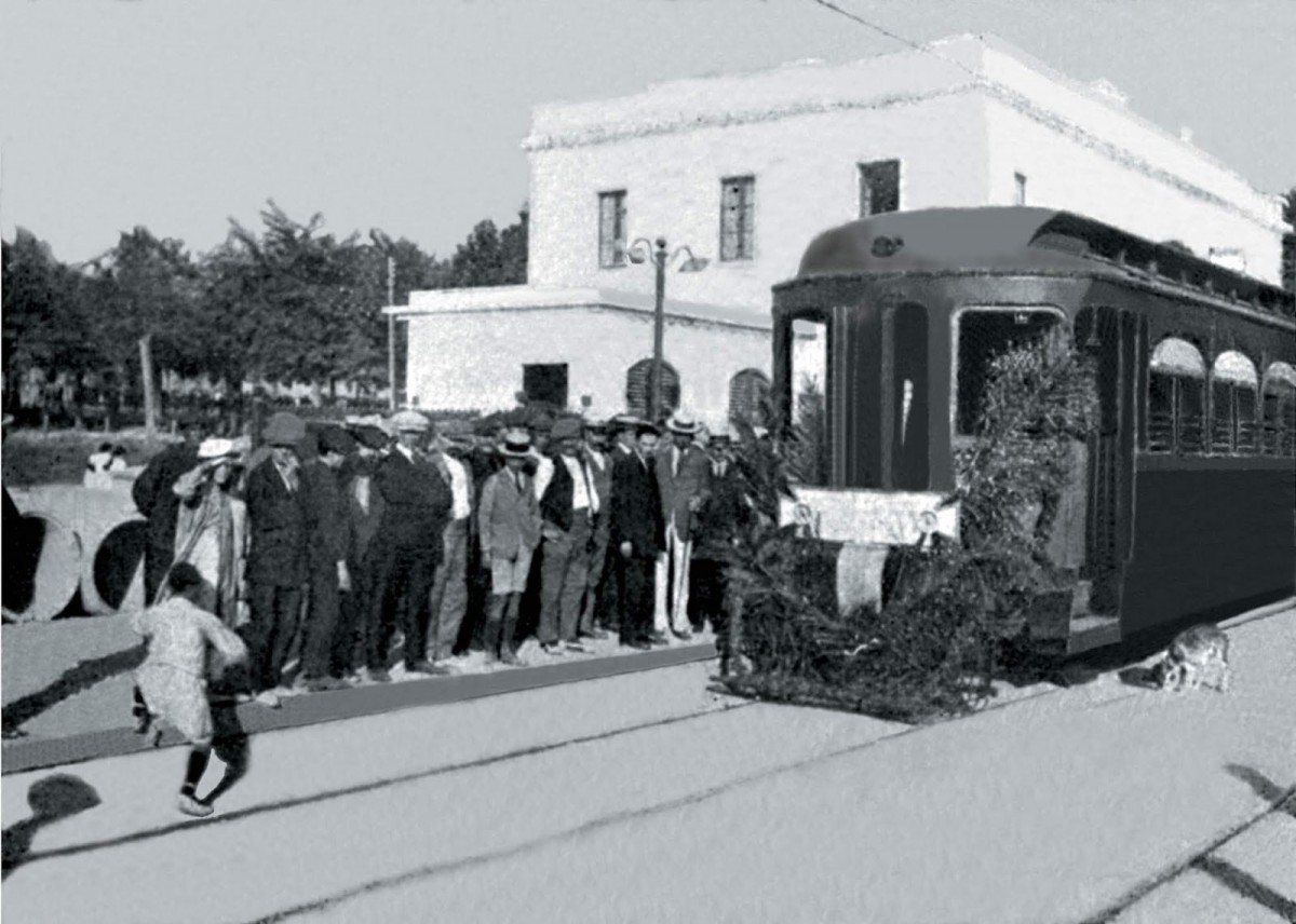 L'arriba del tren a Rubí l'any 1918