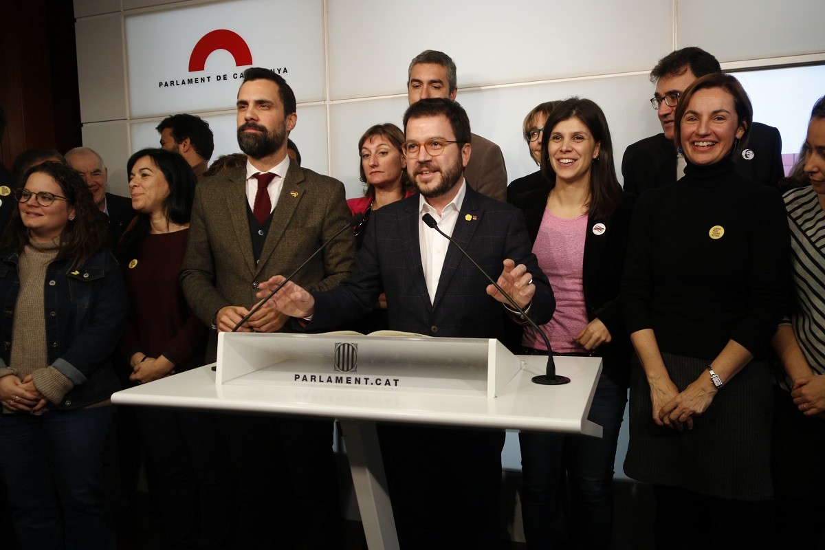 La direcció d'ERC, amb Pere Aragonès al capdavant, demana al PSOE que acati la sentència
