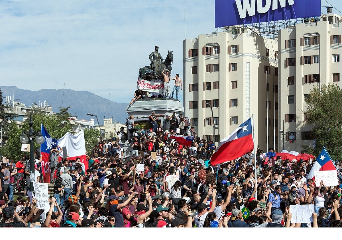 Imatge de les protestes a Xile
