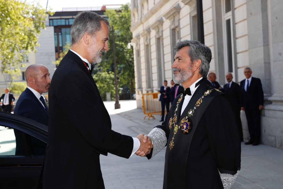 Felip VI i Carlos Lesmes, president del CGPJ i del Suprem, en una imatge d'arxiu