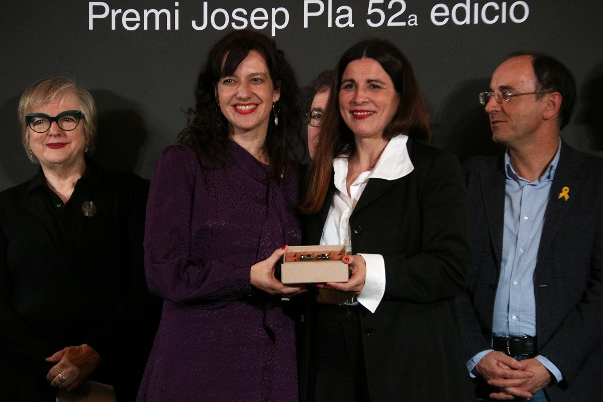 Laia Aguilar durant la recepció del premi Josep Pla 2020
