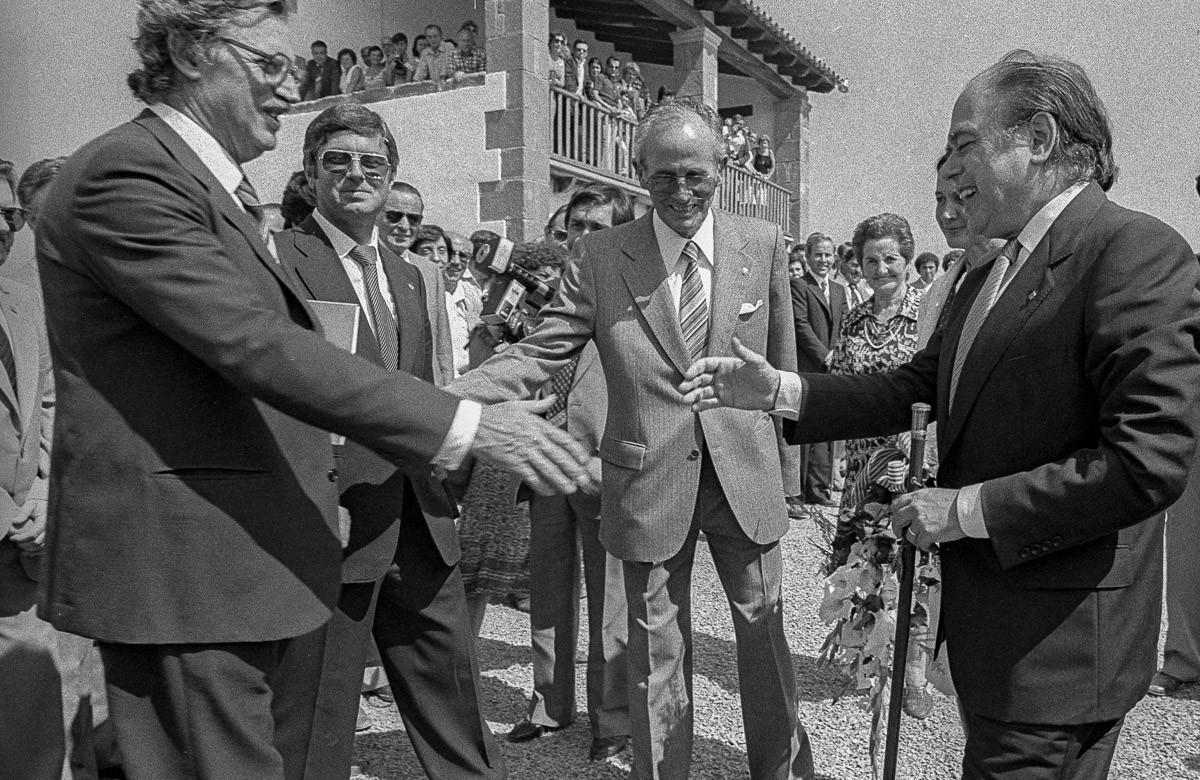 Ramon Trias Fargas i Jordi Pujol, l'11 de setembre de 1981, quan el primer era conseller d'Economia i el segon president