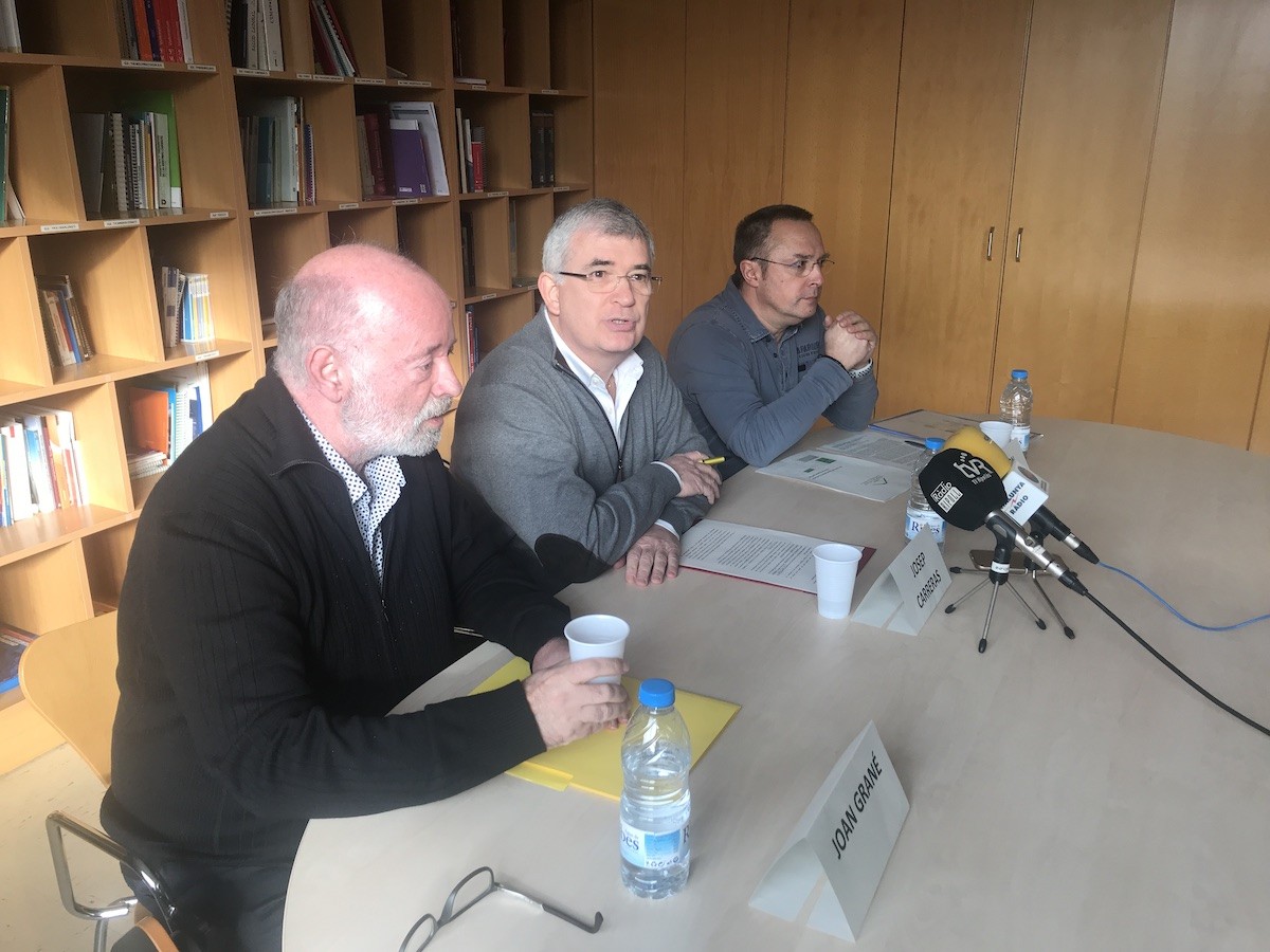 Joan Grané, Josep Carreras i Anton Foguet durant la presentaciío de l'EPTGiR.