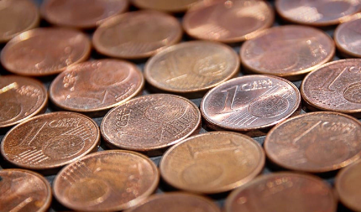 Monedes d'un i dos cèntims d'euro.