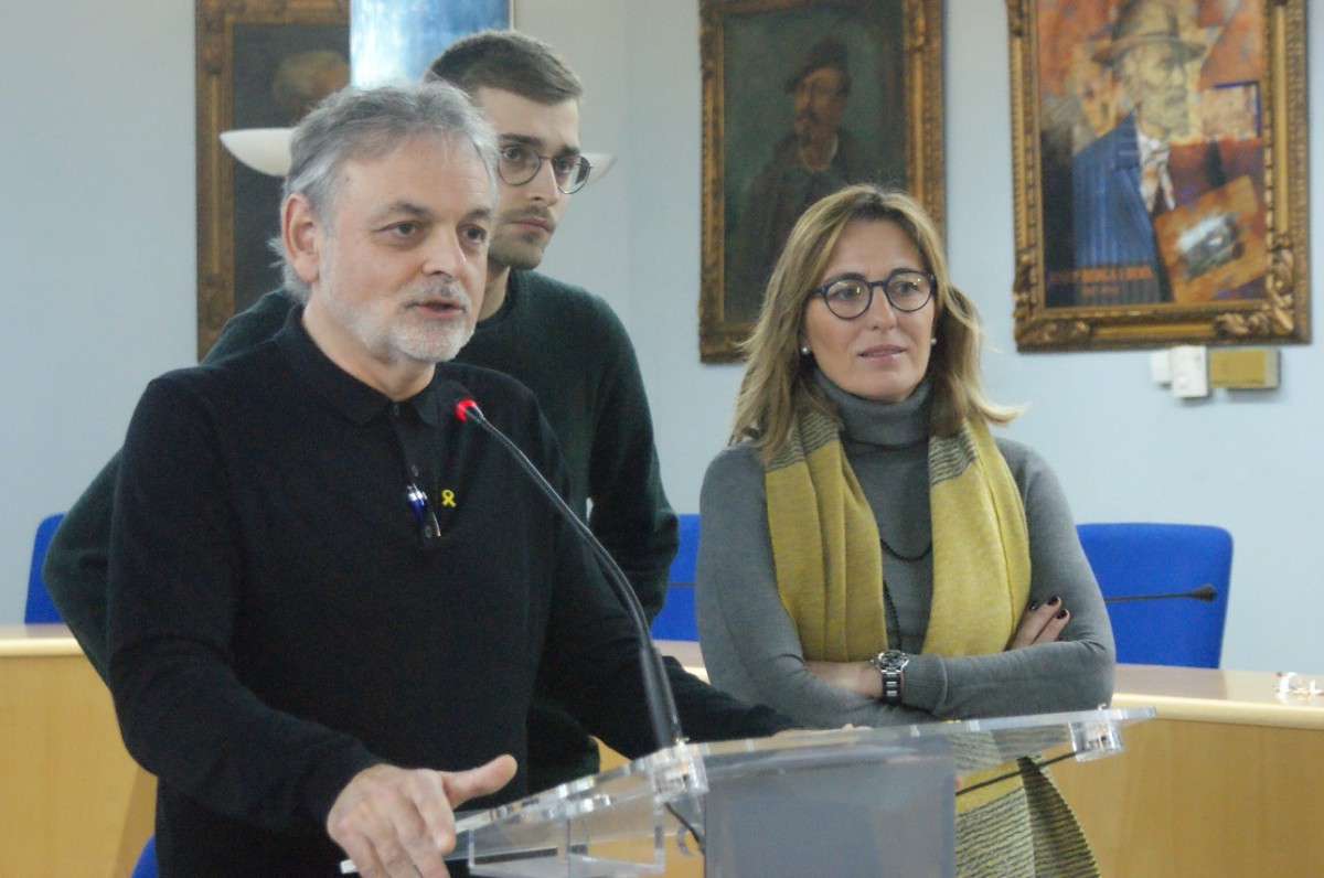 Adriana Francés, Agustí Arbós i Ramon Faja durant la presentació d'aquest servei.