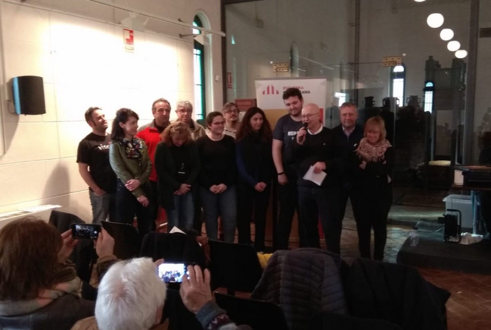 Josep Castells, durant el seu discurs com a nou president