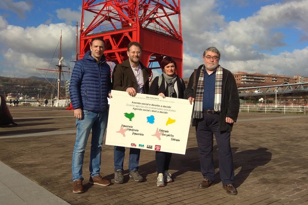 Els quatre sindicats reunits avui a Bilbao