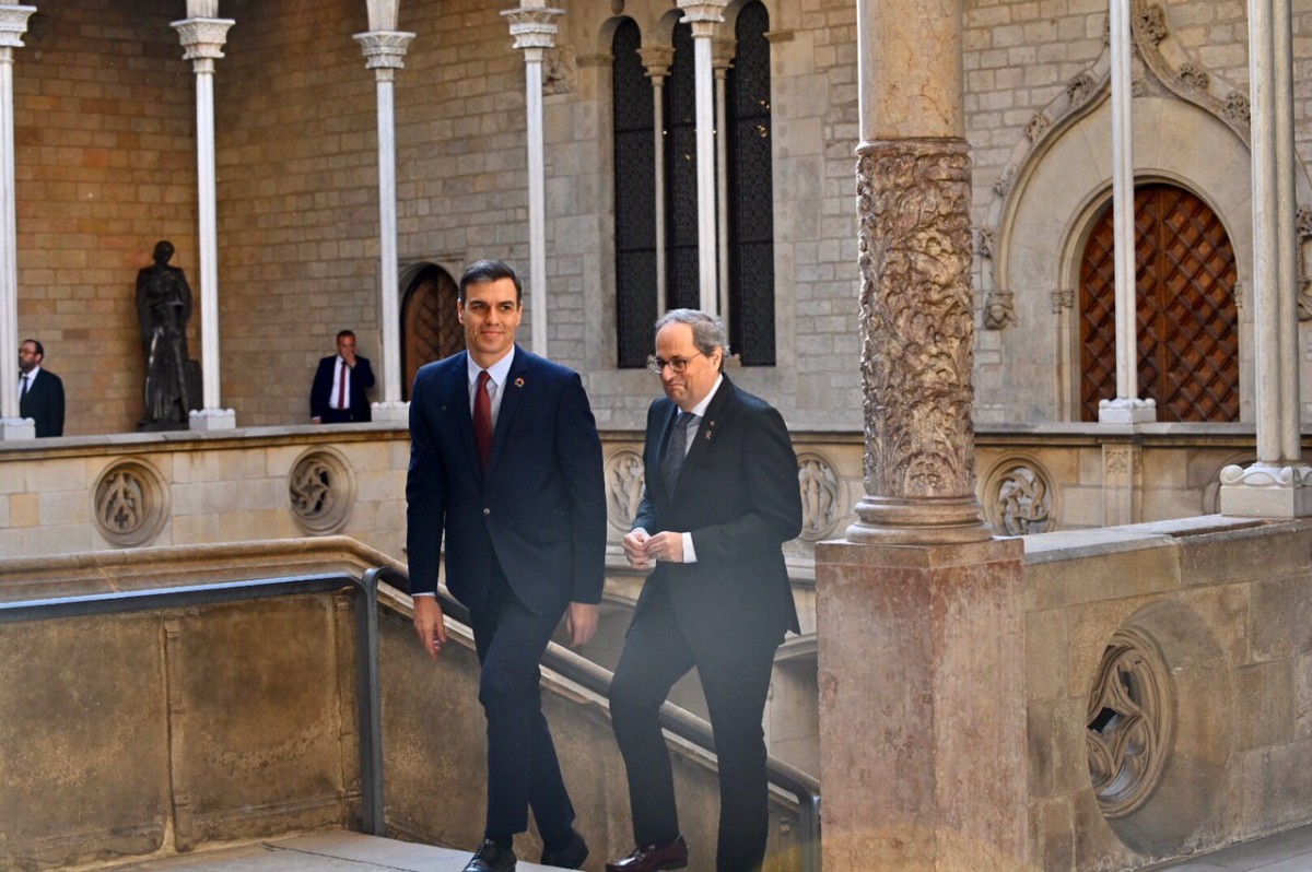 Quim Torra i Pedro Sánchez, aquest dijous al Palau de la Generalitat