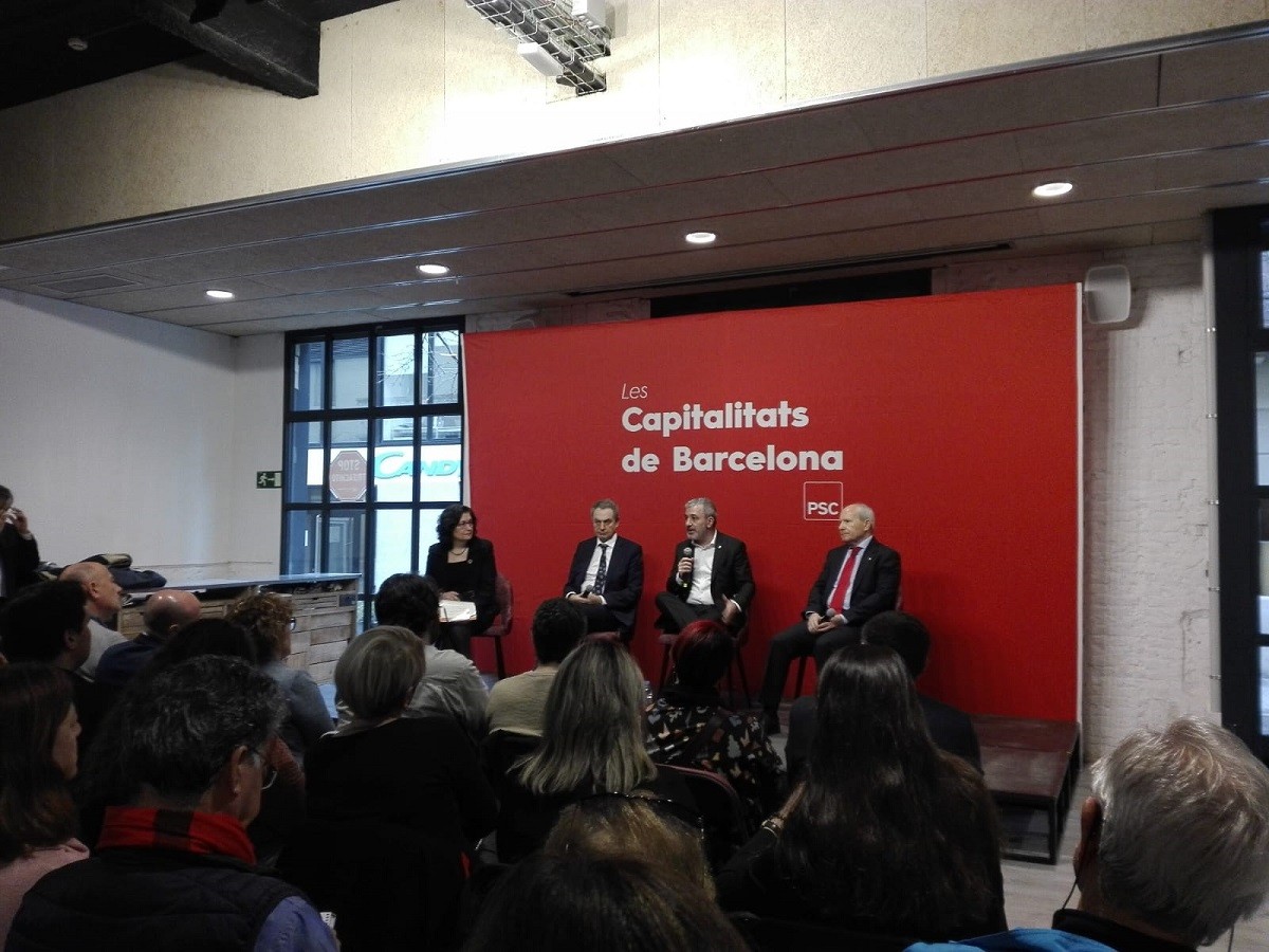 Zapatero, Collboni i Montilla en l'acte a la seu del PSC