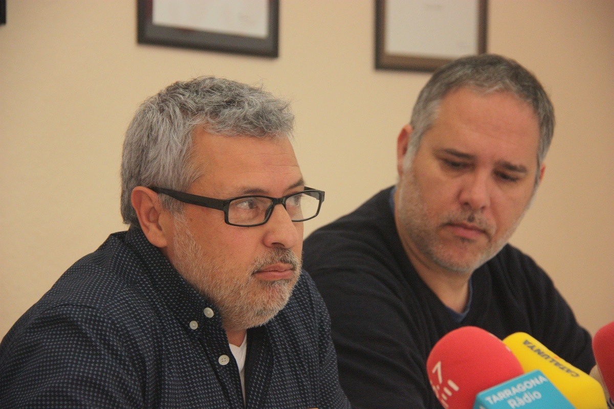 José Martín, secretari general de CCOO Indústria a Tarragona, durant la roda de premsa sobre IQOXE