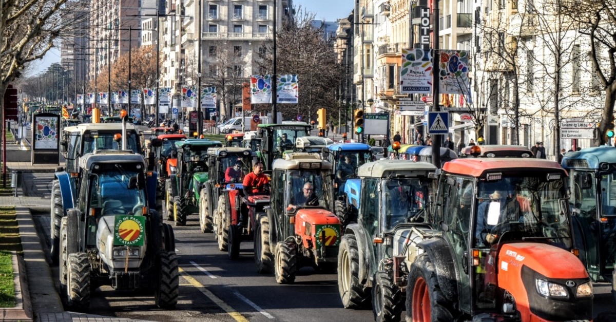 Manifestació de pagesos a Lleida