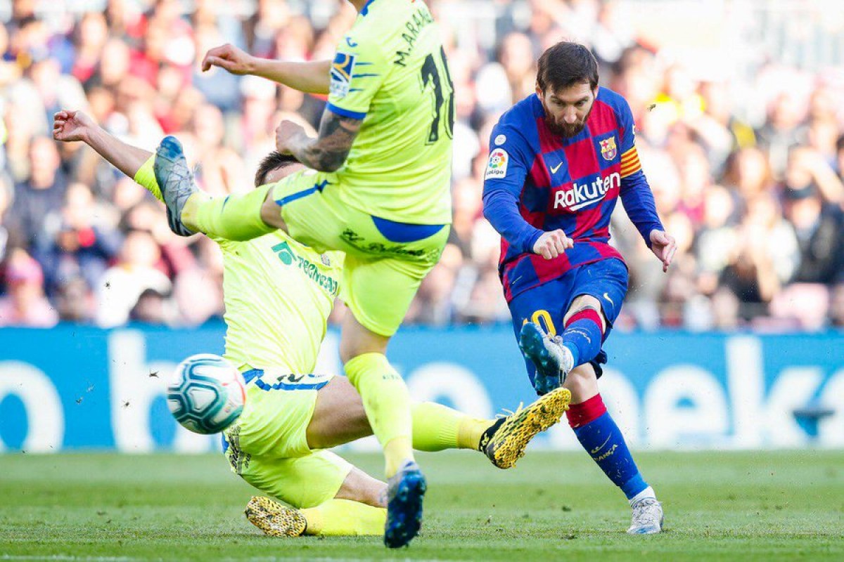 Leo Messi, en una acció del duel amb el Getafe.