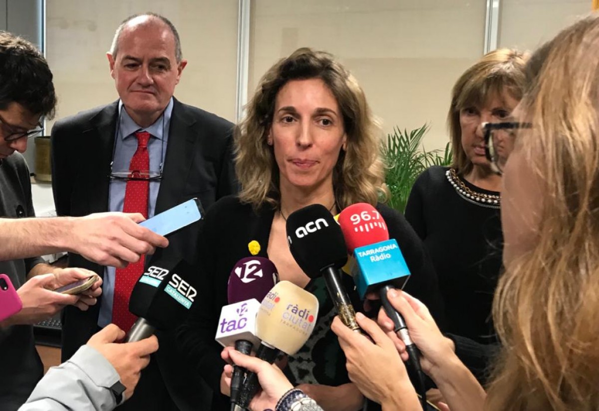 La consellera Àngels Chachón després de la trobada d'aquest dilluns a Tarragona