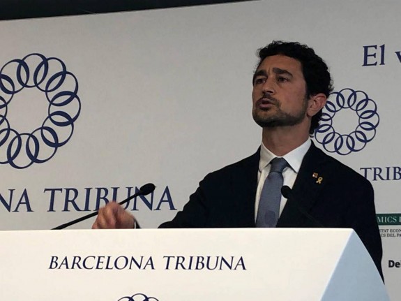 El conseller de Territori i Sostenibilitat, Damià Calvet, al fòrum Barcelona Tribuna.
