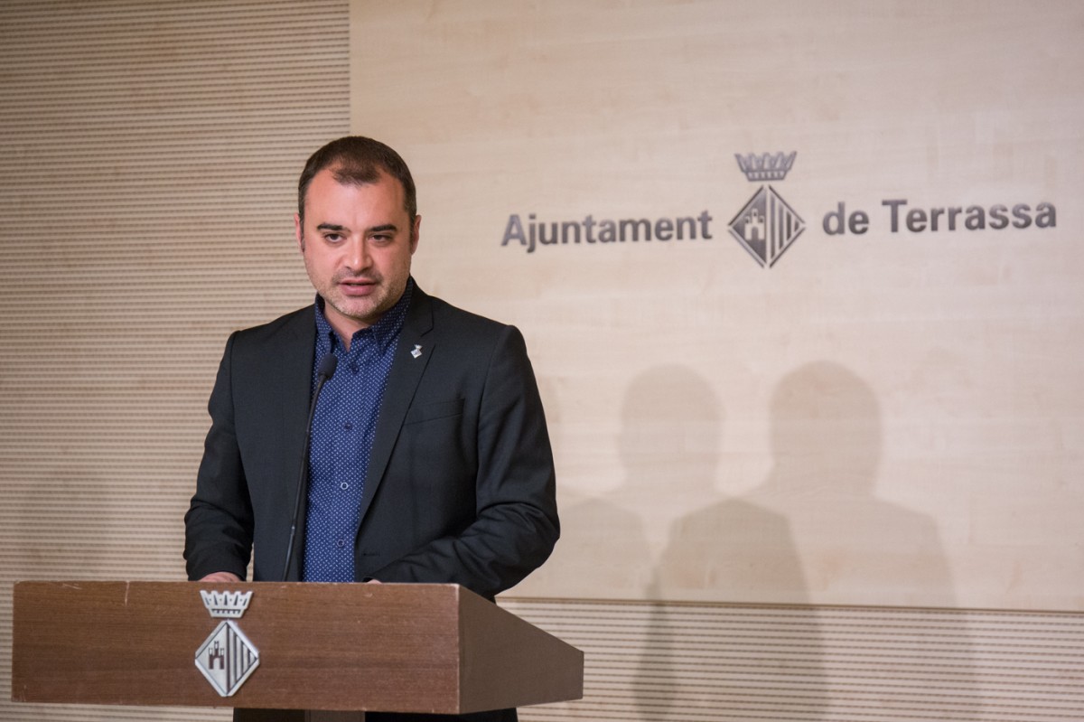 L'alcalde de Terrassa, Jordi Ballart, durant una roda de premsa