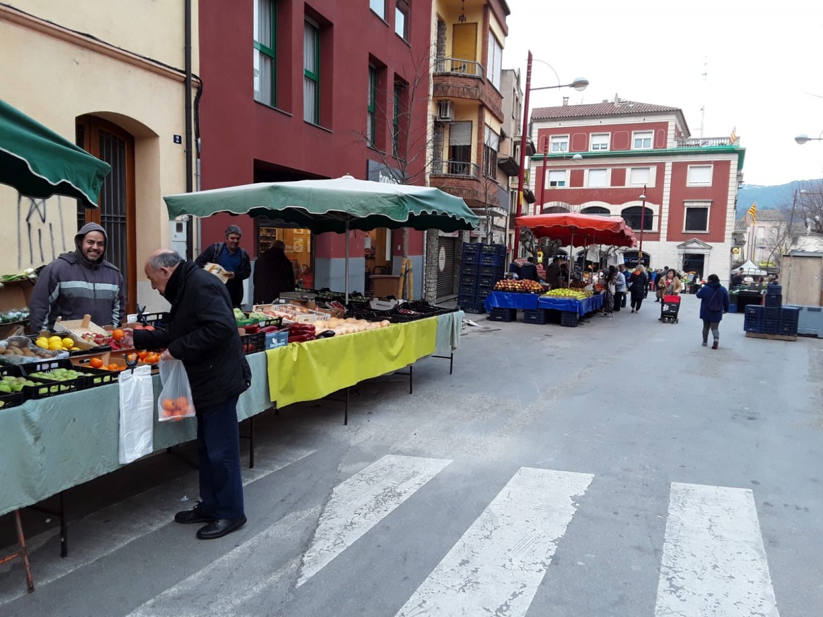 El mercat de la Garriga, amb mesures de seguretat