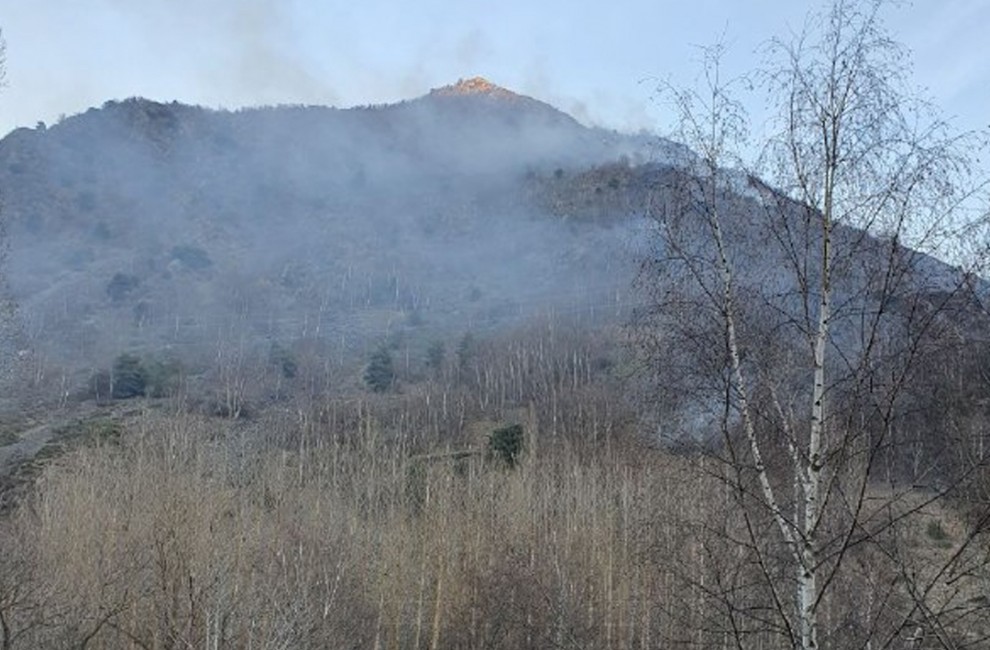 El foc ha afectat una zona de vegetació i pastures