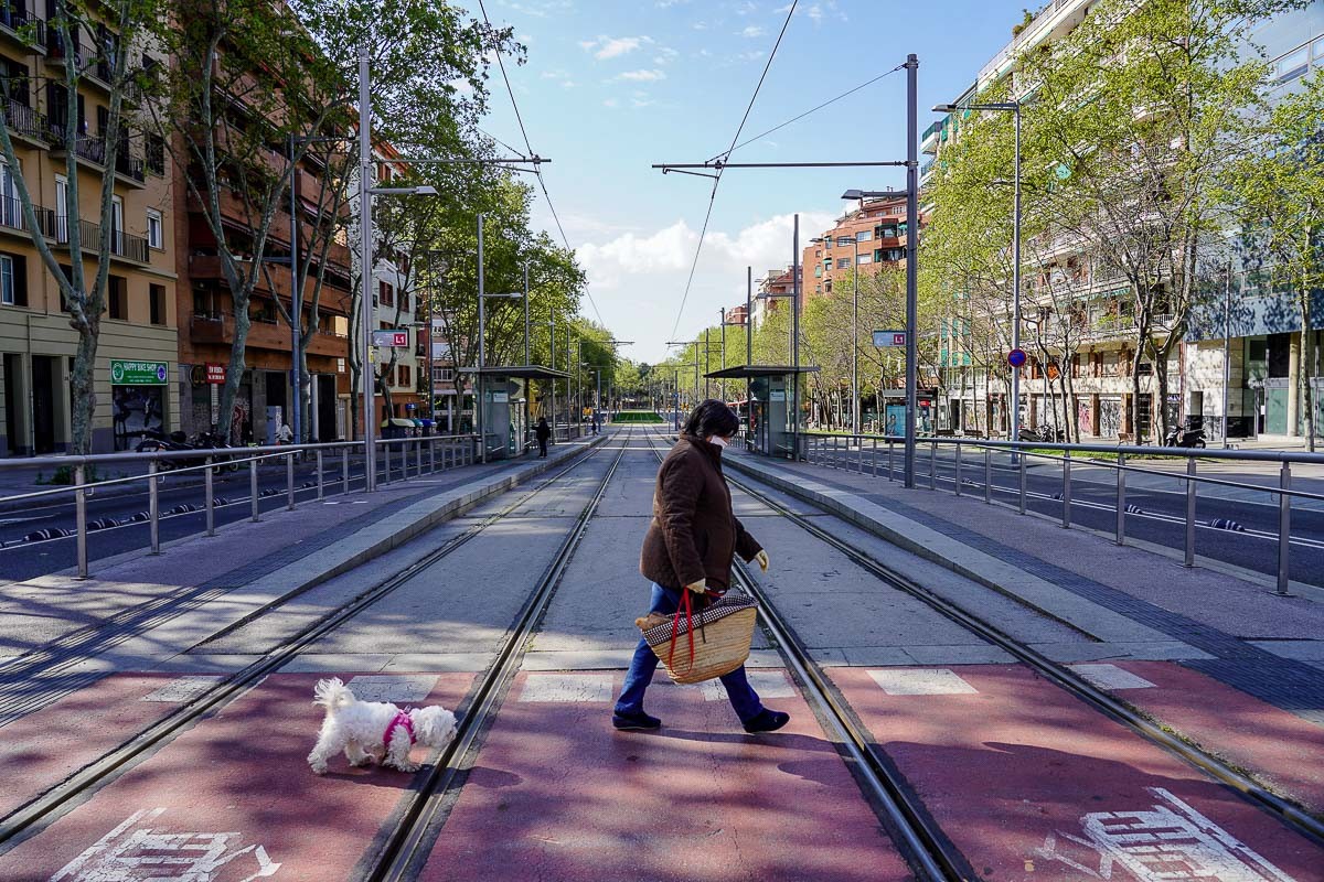 Barcelona, pràcticament buida durant el confinament