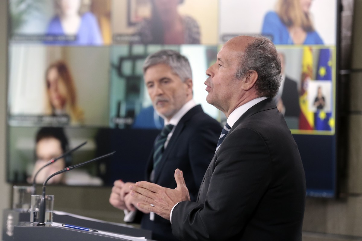 El ministre de Justícia, Juan Carlos Campo, en roda de premsa aquest dilluns