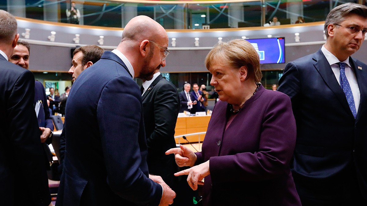 El president del Consell Europeu, Charles Michel, i la cancellera alemanya Angela Merkel. 